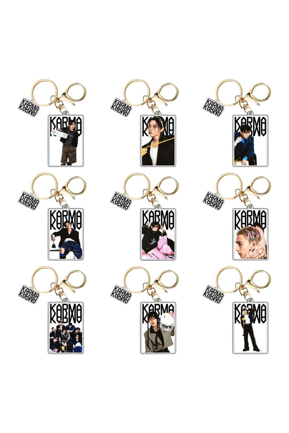 Stray Kids Trendy Kpop Lettering Keychain Karma Famous Boy Group Star Collectible Pendant, Perfect Gift for Fans