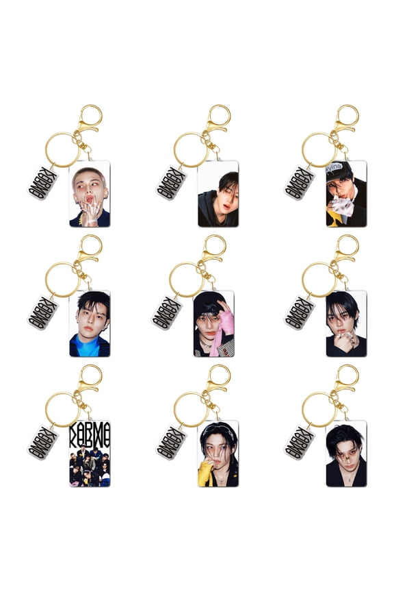Stray Kids K-Pop Group Photo Keychain with Durable Metal Clasp Trendy Karma Famous Boy Group Star Keychain, Collectible Pendant, Perfect Gift for Fans