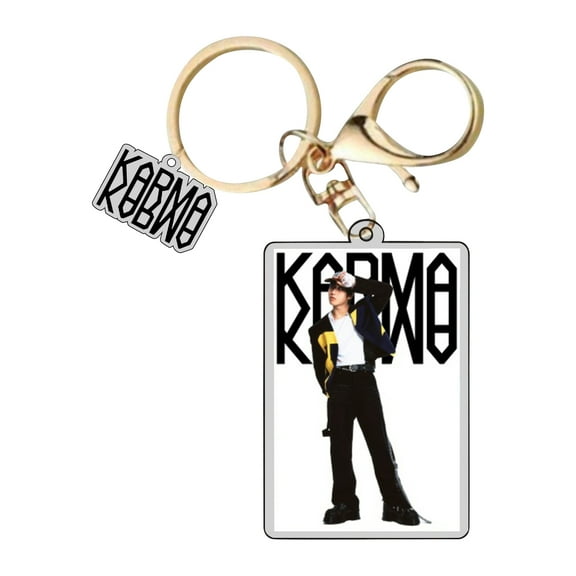 Stray Kids Kpop Idol Karma Lettering Keychain with Stylish Figure Design Durable Metal Key Ring for Everyday Use