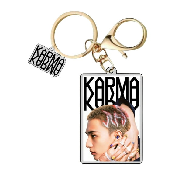 Stray Kids Kpop Idol Karma Lettering Keychain with Stylish Figure Design Durable Metal Key Ring for Everyday Use