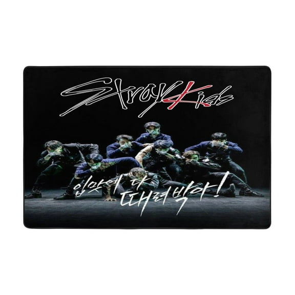 Stray Kids Large Rug Anime Flannel Door Mat Bathroom Rugs Kitchen Rugs Velvet Carpet Floor Mat for Bedroom 36"x24"