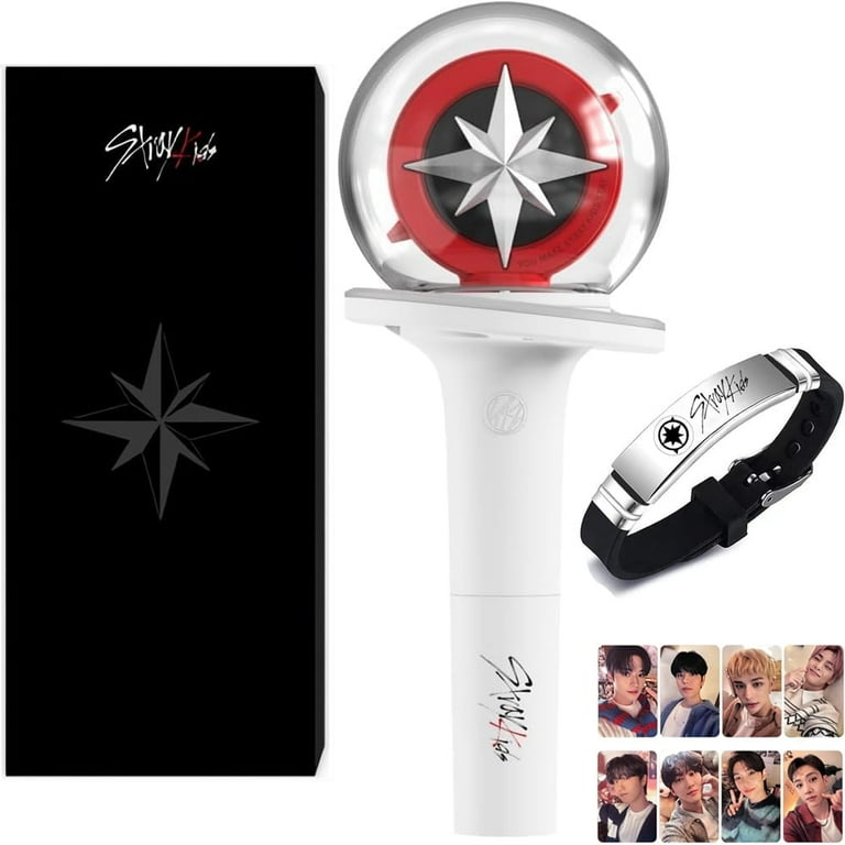 HABETI Stray Kids Lightstick Ver 2 Official Light Stick with Bracelet and Photocards (White) HABETI Stray Kids Lightstick Ver 2 Official Light Stick with Bracelet and Photocards (White)