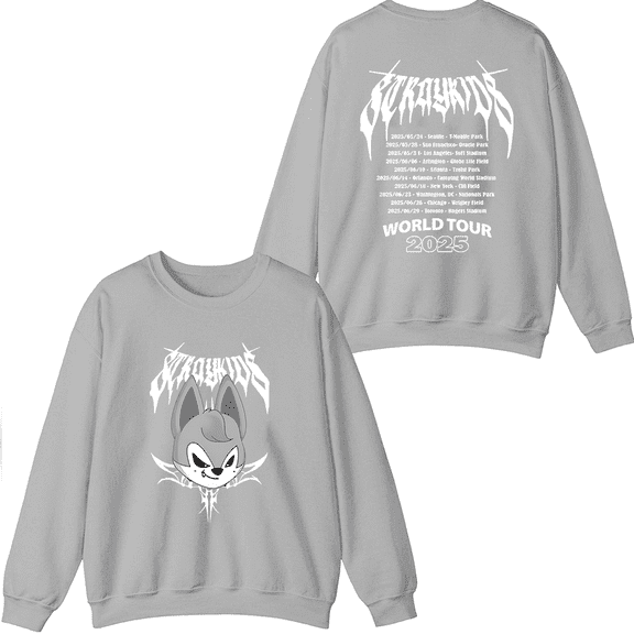 Stray Kids Merch 2025 World Tour Chris Crewneck Sweatshirt Fashion Unisex Men Women Long Sleeve