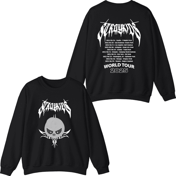 Stray Kids Merch 2025 World Tour Felix Crewneck Sweatshirt Fashion Unisex Men Women Long Sleeve