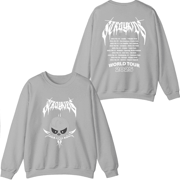 Stray Kids Merch 2025 World Tour Felix Crewneck Sweatshirt Fashion Unisex Men Women Long Sleeve