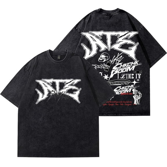 Stray Kids Merch Cotton Vintage Wash Tee Shirt Crewneck Short Sleeved Graphic t Shirts Style3