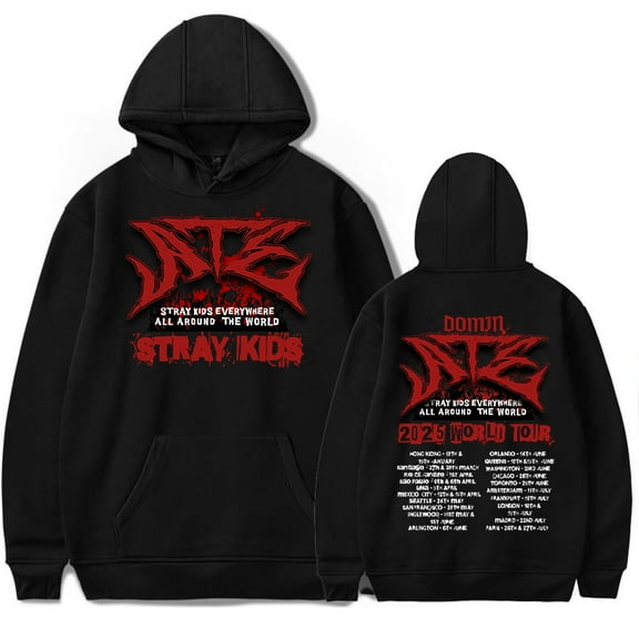 Stray Kids Merch Hooded sweatshirt unisex long sleeved retro casual pullover hooded sportswear