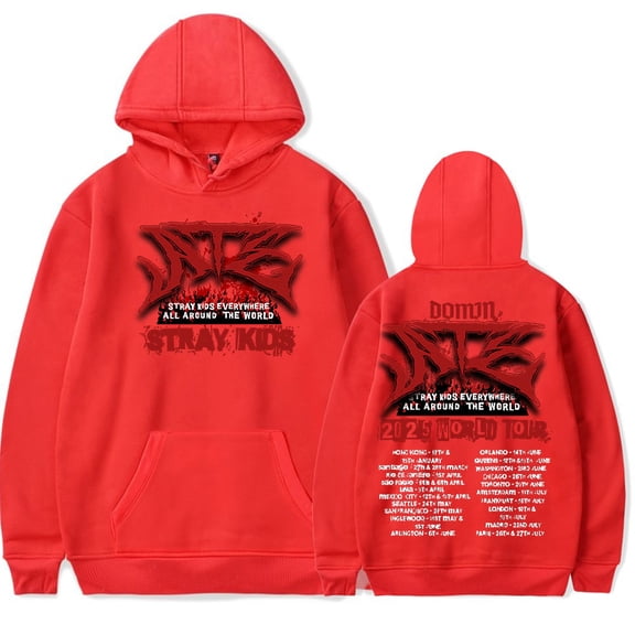 Stray Kids Merch Hooded sweatshirt unisex long sleeved retro casual pullover hooded sportswear