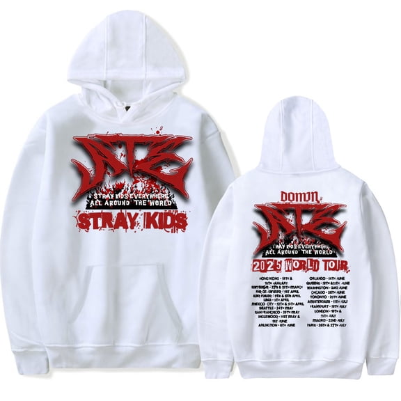Stray Kids Merch Hooded sweatshirt unisex long sleeved retro casual pullover hooded sportswear