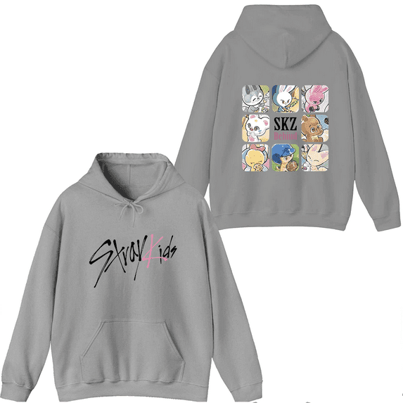 Stray Kids Merch SKZOO SKZ Behind Hoodie Fashion Unisex Men Women Long Sleeve Pullover Tops