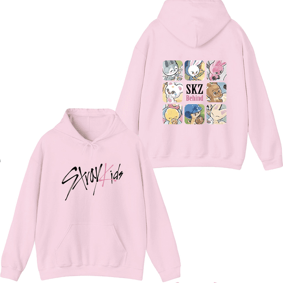 Stray Kids Merch SKZOO SKZ Behind Hoodie Fashion Unisex Men Women Long Sleeve Pullover Tops