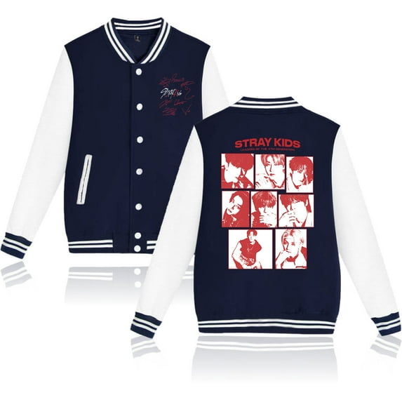 Stray Kids New album hip-hop clothing men's and women's long sleeved baseball jackets