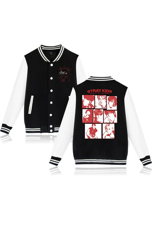 Stray Kids New album hip-hop clothing men's and women's long sleeved baseball jackets