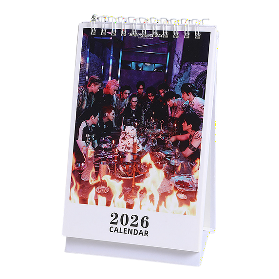 Stray Kids Planner Standing Calendar Wall Decor Study Schedule Organizer Vibrant Group Photo Cover, Monthly Planner for Office and Home Organization