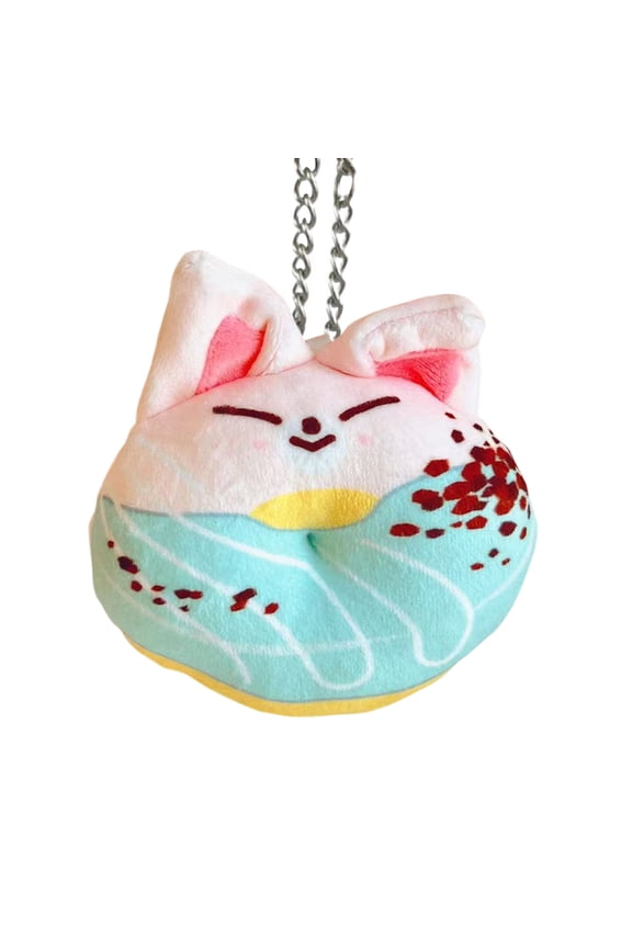 Stray Kids Plush Donut Cat Keychain Soft Stuffed Animal Toy Cute Cartoon Bag Charm for Kids and Adults Perfect for Gifts and Decoration