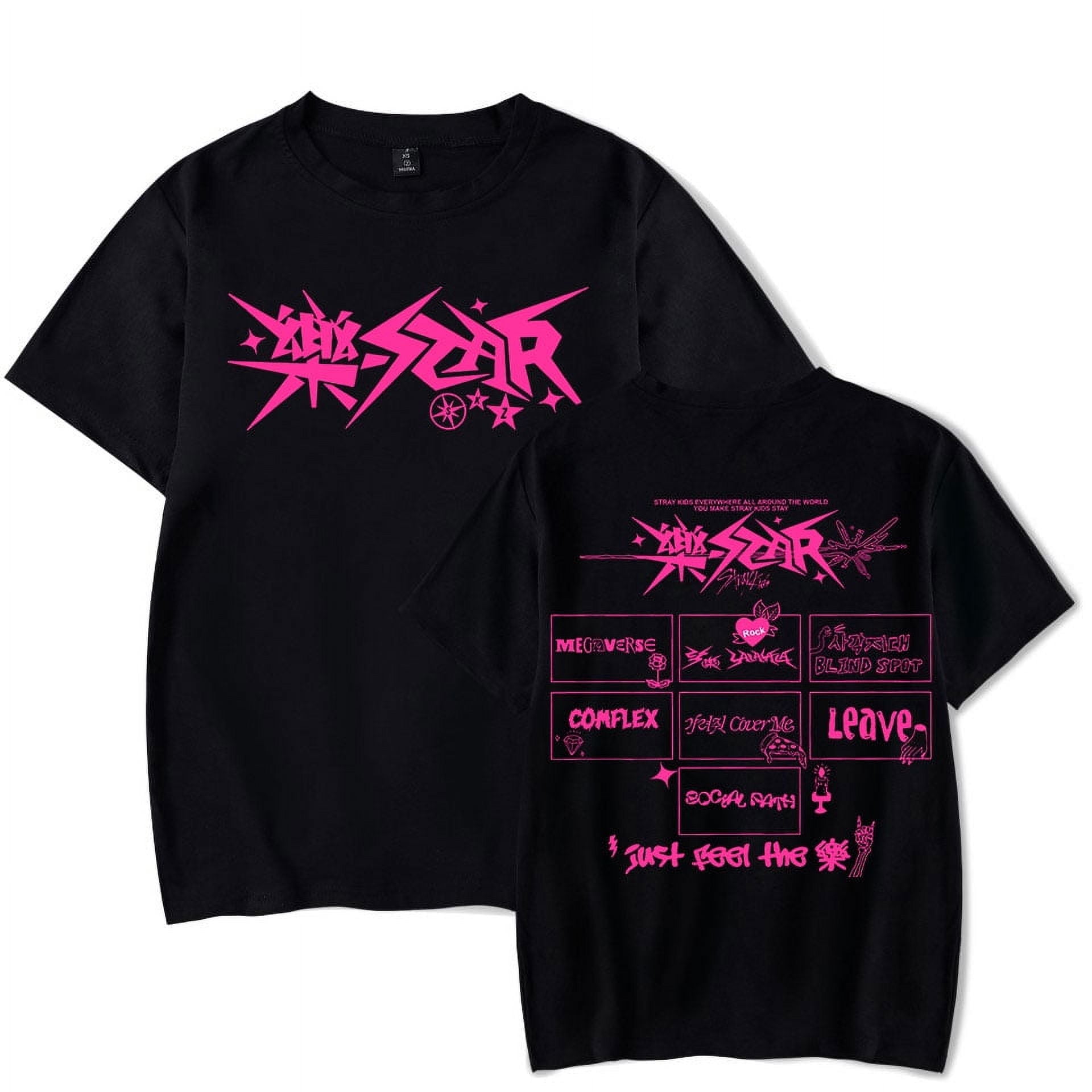 ★AWESOMEUS★ A STRAY PUPPY Cropped Short Sleeve T-Shirt 5CO Stray Kids 5-Star Album T-Shirt Cosplay Tee Merch Summer For