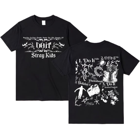 Stray Kids SKZ DO IT TrackList Merch Cotton T-shirt – Unisex Short Sleeve Graphic Tee, Streetwear Outfit for STAY Fan Support