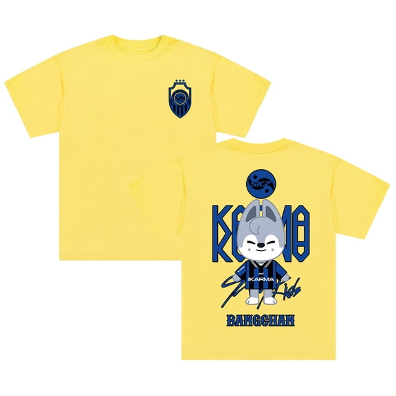 Stray Kids SKZ Karma Bang Chan Merch T-shirt Crewneck Short Sleeve Cotton Tee Women Men Streetwear Tops