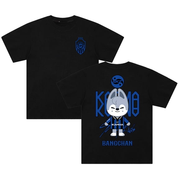 Stray Kids SKZ Karma Bang Chan Merch T-shirt Crewneck Short Sleeve Cotton Tee Women Men Streetwear Tops