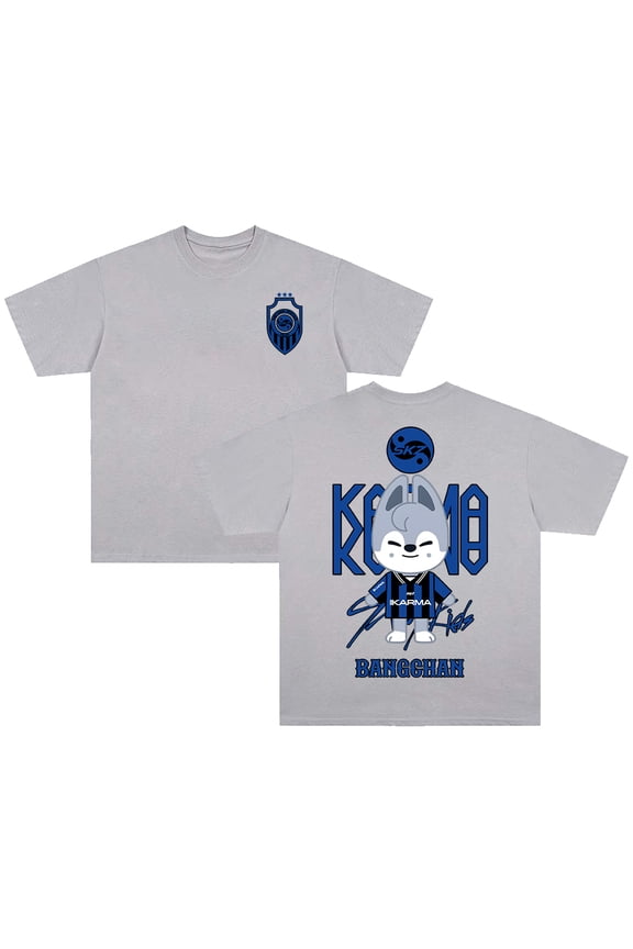Stray Kids SKZ Karma Bang Chan Merch T-shirt Crewneck Short Sleeve Cotton Tee Women Men Streetwear Tops