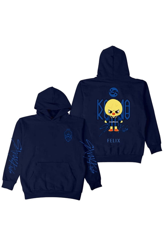 Stray Kids SKZ Karma Felix Merch Hoodie Long Sleeve Streetwear Women Men Hooded Sweatshirts