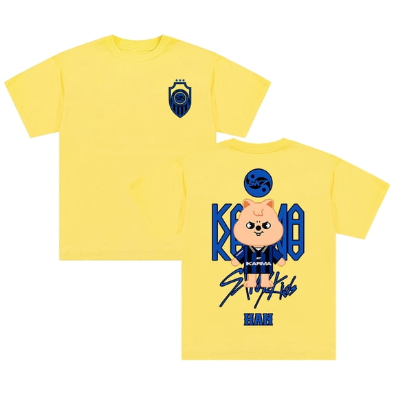 Stray Kids SKZ Karma Han Merch T-shirt Crewneck Short Sleeve Cotton Tee Women Men Streetwear Tops