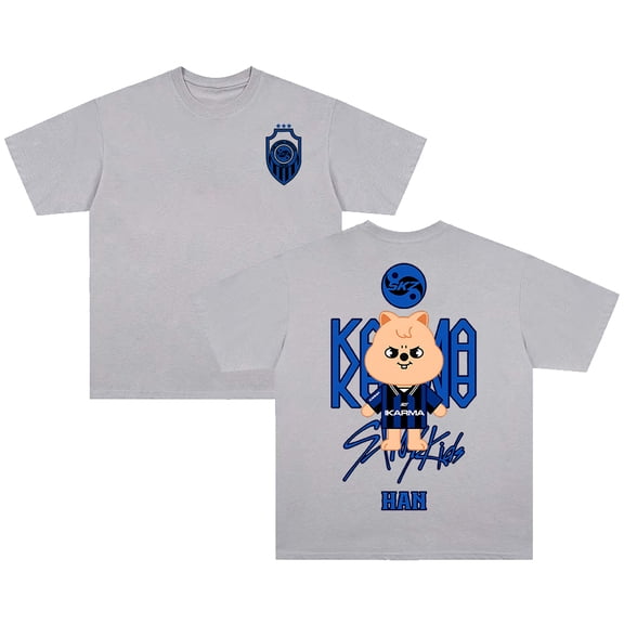 Stray Kids SKZ Karma Han Merch T-shirt Crewneck Short Sleeve Cotton Tee Women Men Streetwear Tops