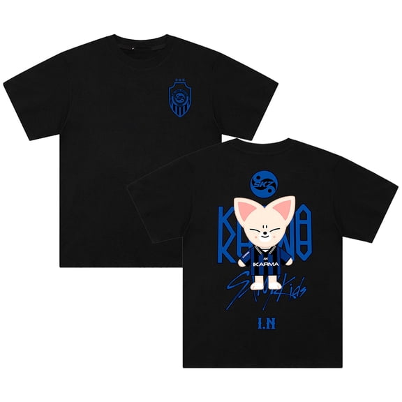 Stray Kids SKZ Karma I.N Merch T-shirt Crewneck Short Sleeve Cotton Tee Women Men Streetwear Tops