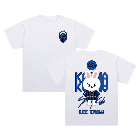 Stray Kids SKZ Karma Lee Know Merch T-shirt Crewneck Short Sleeve Cotton Tee Women Men Streetwear Tops