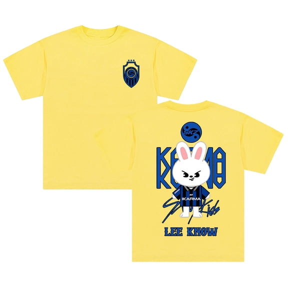 Stray Kids SKZ Karma Lee Know Merch T-shirt Crewneck Short Sleeve Cotton Tee Women Men Streetwear Tops