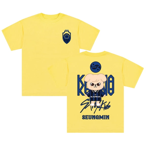 Stray Kids SKZ Karma Seungmin Merch T-shirt Crewneck Short Sleeve Cotton Tee Women Men Streetwear Tops