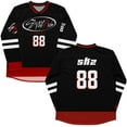 thumbnail image 1 of Stray Kids SKZ Member Merch Black-Red Splicing V-Neck Hockey Jersey – Unisex Long Sleeve Pullover Sweatshirts Streetwear for STAY Fan Support, 1 of 13