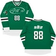 thumbnail image 1 of Stray Kids SKZ Member Number Splicing V-Neck Green Hockey Jersey – Unisex Long Sleeve Pullover Sweatshirts Streetwear for STAY Fan Support, 1 of 13