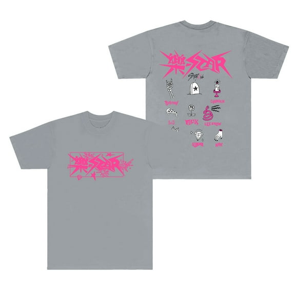 Stray Kids SKZ Tour Tee New Star Logo Merch T-shirts Unisex Fashion Casual KPOP Crewneck Short Sleeve