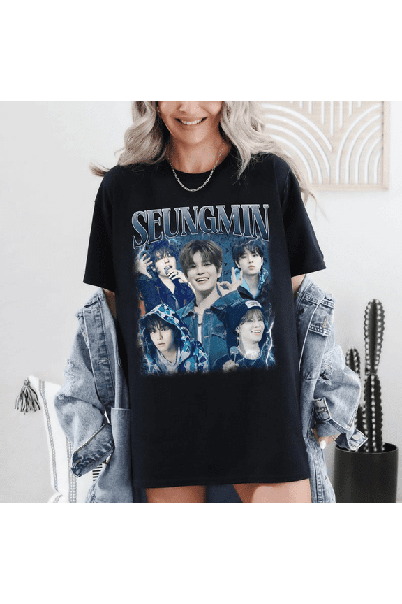 Stray Kids Seungmin Vintage 90s Graphic T-Shirt, Retro Kpop Unisex Fan Tee
