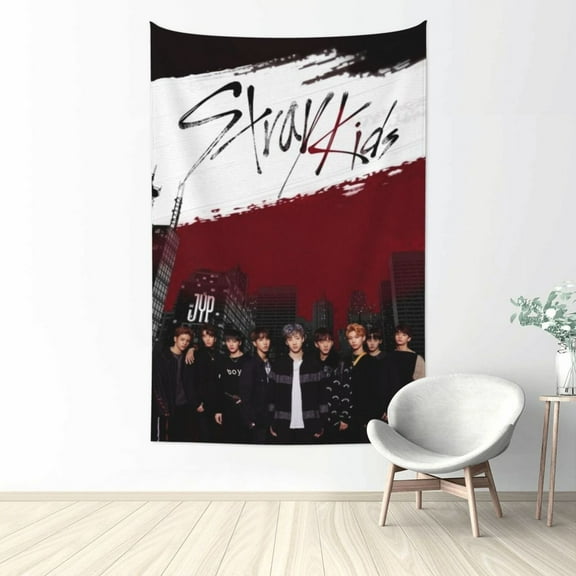 Stray Kids Tapestry Wall Hanging Home Decoration Wall Blanket Dormitory Living Room Bedroom Backdrop Poster( 60x40inch)
