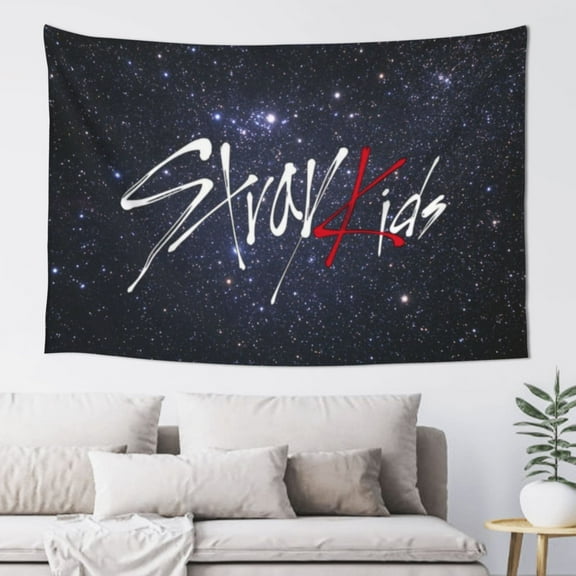 Stray Kids Tapestry Wall Hanging Home Decoration Wall Blanket Dormitory Living Room Bedroom Backdrop Poster( 60x40inch)