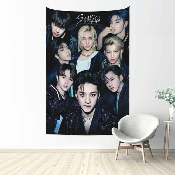 Stray Kids Tapestry Wall Hanging Home Decoration Wall Blanket Dormitory Living Room Bedroom Backdrop Poster( 60x40inch)