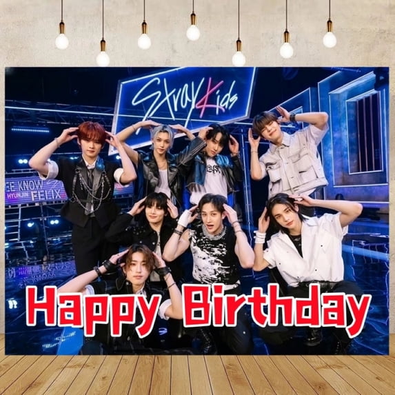 Stray Kids Theme Flag Birthday Party Background Banner for Photography Children Birthday Party Decoration Supplies (5.9ft*3.6ft)