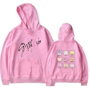 هوديس Stray Kids Tour Merch بشعار جديد Kpop Felix Hyunjin Fashion Cool هودي للرجال والنساء سويت شيرت بأكمام طويلة