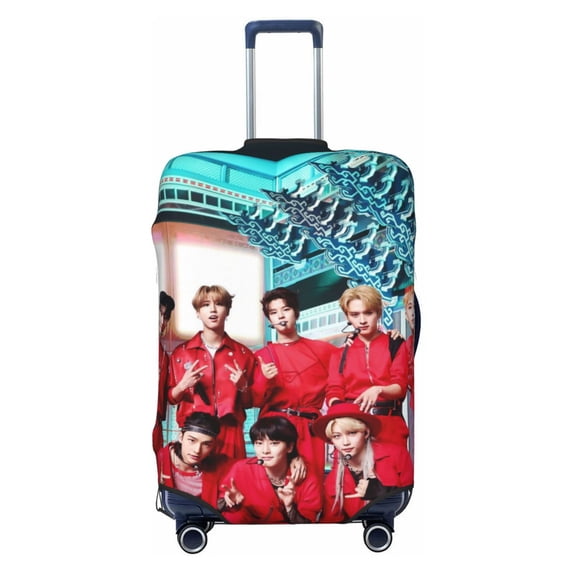 Stray Kids Travel Luggage Cover Suitcase Protector Washable Baggage Covers Anti-Scratch Suitcase Cover
