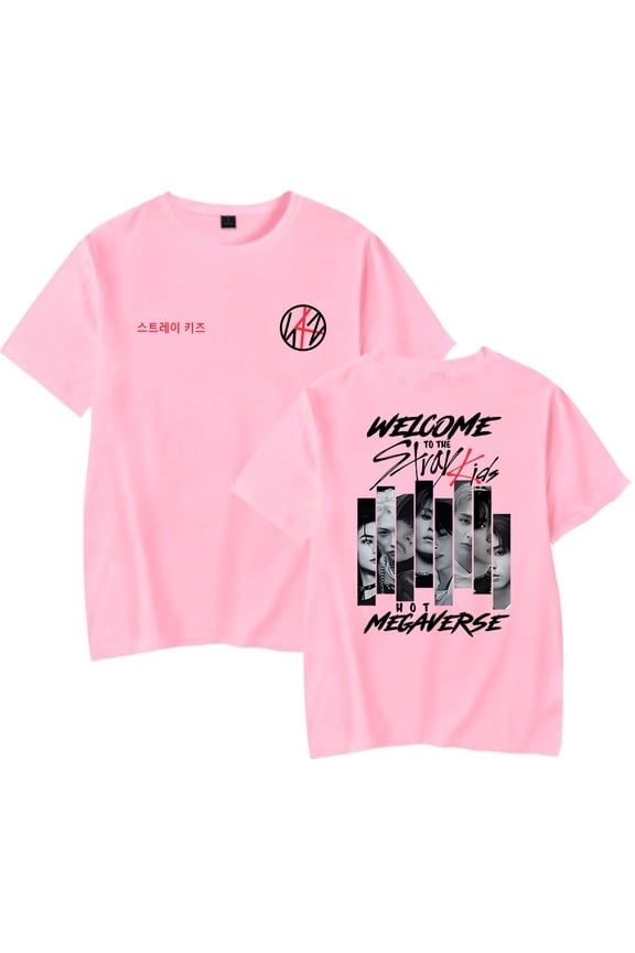 Stray Kids Unisex retro fashionable casual short sleeved T-shirt top for street wear