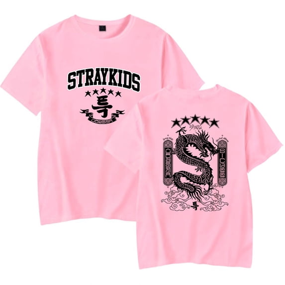 Stray Kids Unisex retro fashionable casual short sleeved T-shirt top for street wear