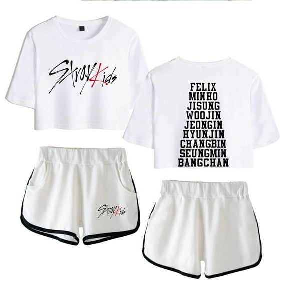 Stray Kids Women's casual summer street trend women's short sleeved shorts set