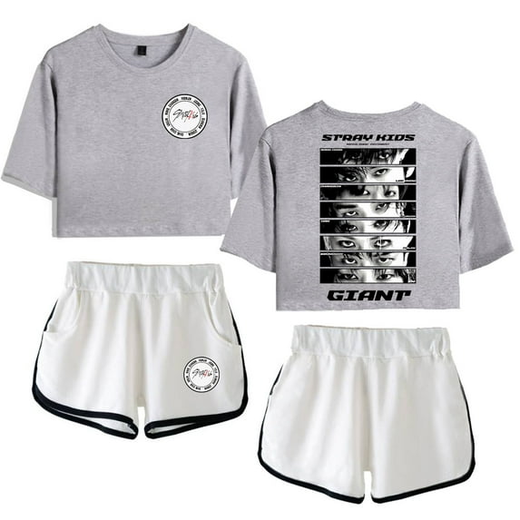 Stray Kids Women's fashion summer street trend women's short sleeved shorts set