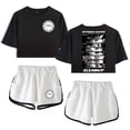 thumbnail image 1 of Stray Kids Women's fashion summer street trend women's short sleeved shorts set, 1 of 2