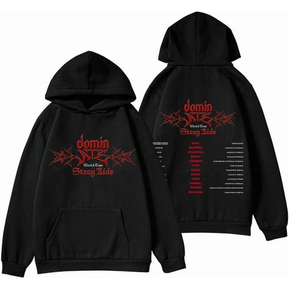 Stray Kids World Tour dominATE 2025 Hoodie Unisex Long Sleeve Casual Sweatshirt for Daily Wear