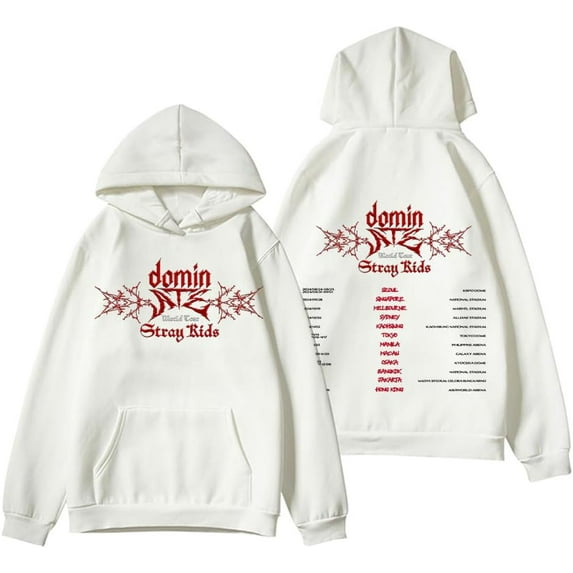 Stray Kids World Tour dominATE 2025 Hoodie Unisex Long Sleeve Casual Sweatshirt for Daily Wear