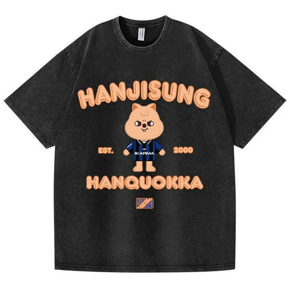 Stray T-Shirt Washed Vintage Cotton SKZ Unisex Tshirt For Men Women Short Sleeve Crewneck Summer Tees