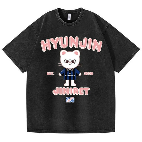 Stray T-Shirt Washed Vintage Cotton SKZ Unisex Tshirt For Men Women Short Sleeve Crewneck Summer Tees